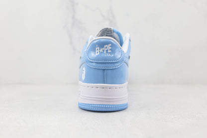 Bape Sta Patent Pelle Blu Bianco