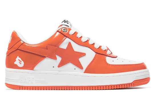 Bape Sta Patent Pelle Arancione Bianco