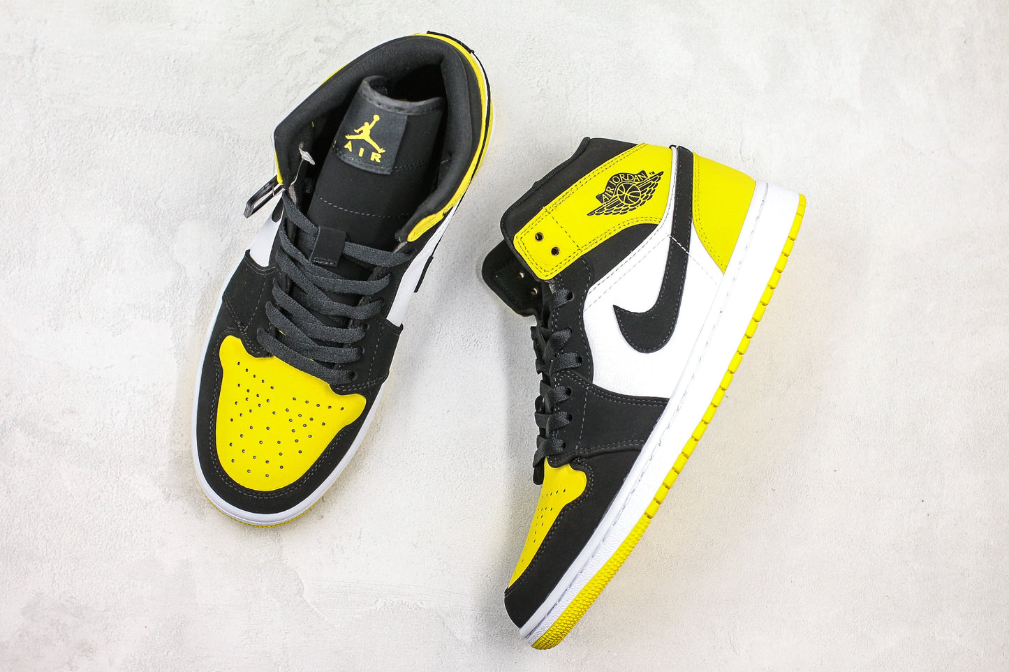 Jordan 1 Mid Yellow Toe Black