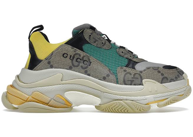 Gucci X Balenciaga The Hacker Project Triple S Beige Verde Giallo