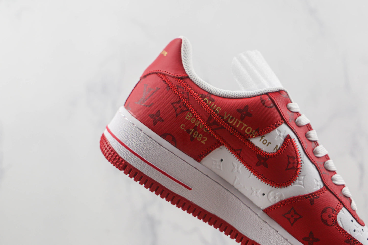 Air force 1 Low Louis Vuitton di Virgil Abloh Bianco Rosso 