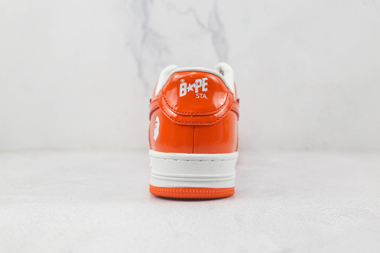 Bape Sta Lackleder Orange Weiß