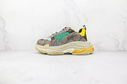 Gucci X Balenciaga The Hacker Project Triple S Beige Verde Giallo