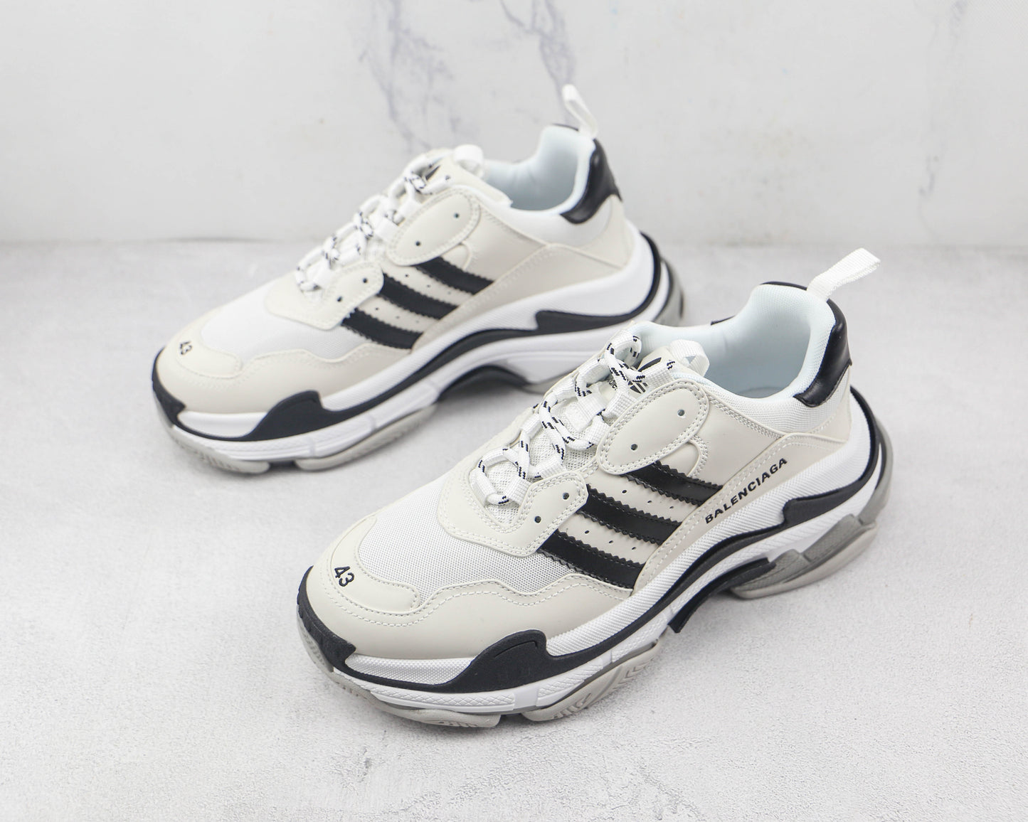 Balenciaga Adidas White Black