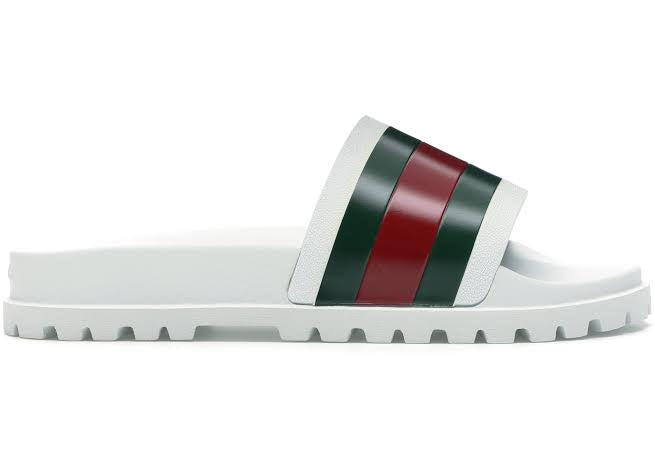 Gucci Web Slide Sandale Weiß 