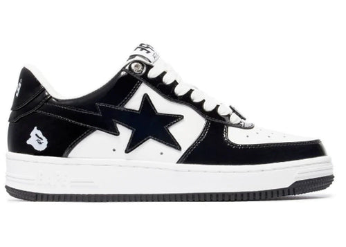 Bape Sta Patent Schwarz Weiß