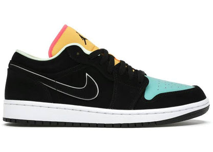 Jordan 1 Low Nero Aurora Verde Laser Arancione 