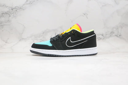 Jordan 1 Low Schwarz Aurora Grün Laser Orange