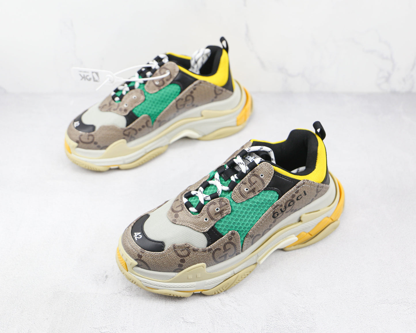 Gucci X Balenciaga The Hacker Project Triple S Beige Verde Giallo