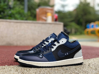 Jordan 1 Low SE Craft Obsidian Französisch Blau Aschgrau Schieferweiß