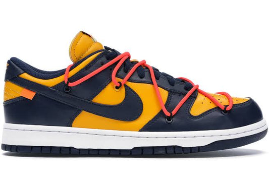 Nike Dunk Low Off White University Gold Mindnight Navy 