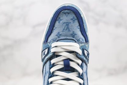 Louis Vuitton Trainer Sneaker Denim Monogram