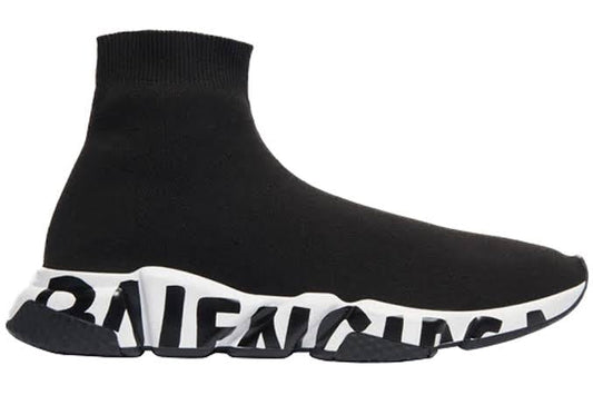 Balenciaga Speed ​​Graffiti Sneaker Schwarz Weiß