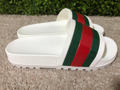 Gucci Web Slide Sandale Weiß 