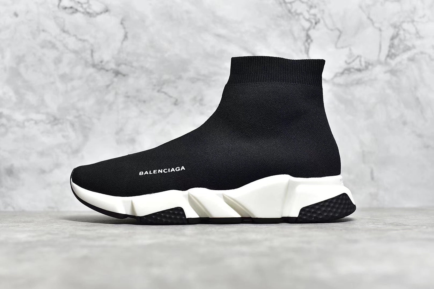 Balenciaga Speed ​​Recycelt Schwarz Weiß