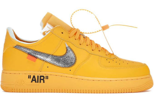 Nike Air Force 1 Low Off-White University Gold Metallic Silber