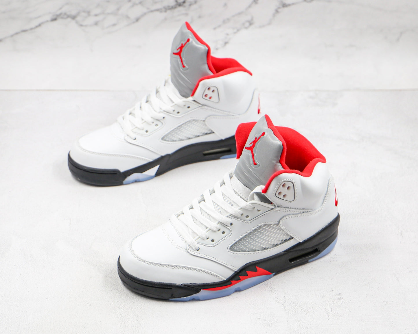 Jordan 5 Retro Fire Red Silver Tongue 