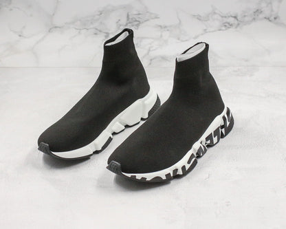 Balenciaga Speed Graffiti Trainer Black White