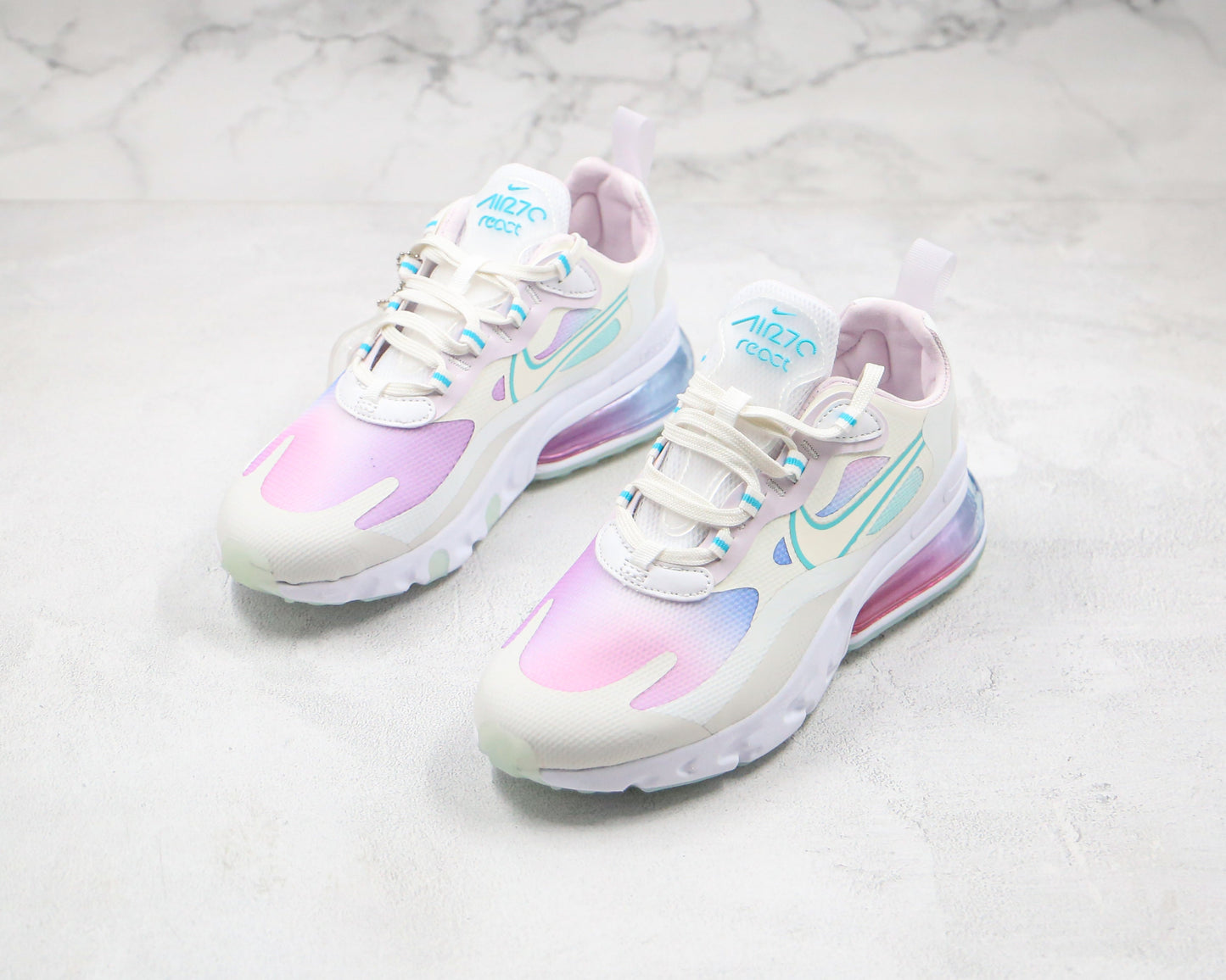 Nike Air Max 270 React Summit Weiß Gebleichtes Aqua