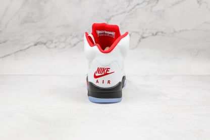 Jordan 5 Retro Fire Red Silver Tongue 