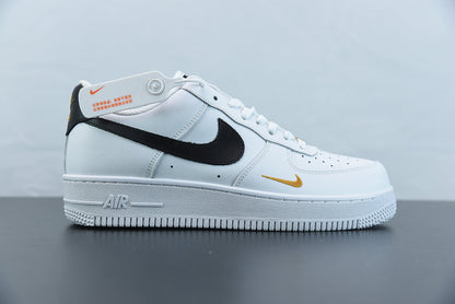 Nike Air Force 1 Essential Bianco Nero Oro 