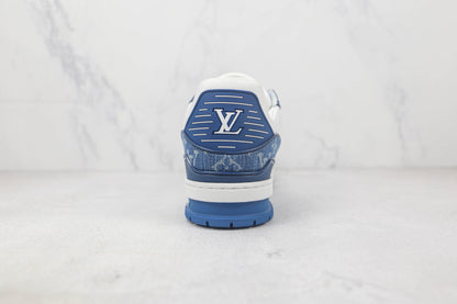 Louis Vuitton LV Trainer Monogramm Denim Weiß Blau 